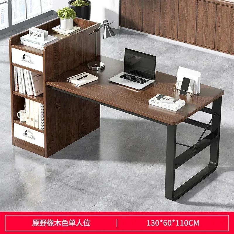78 Inch Extra Long Desk, Double Desk with 2 Drawers, Two Person Desk Long Computer Desk with Storage Shelves, Writing Table