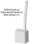 Disposable Toilet Brush Replaceable Wall-mounted Long Handle Toilet Brush Cleaning Tools WC Bathroom Accessories
