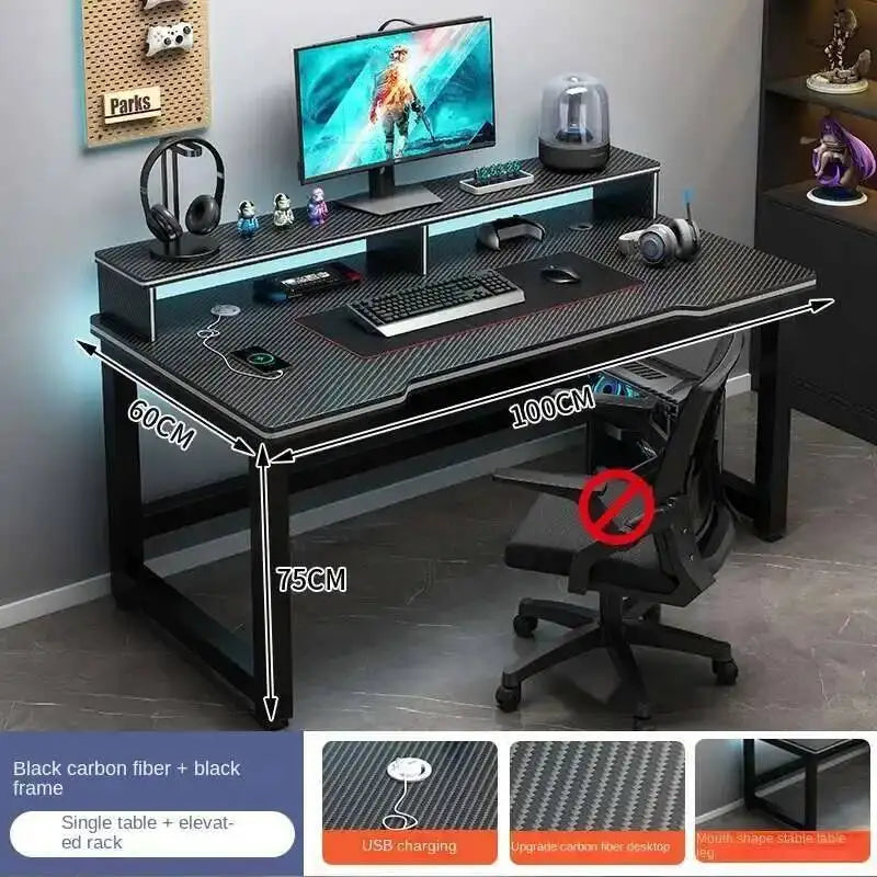 Standing Shelf Living Room Office Desk Storage Floor Metal Arbenic Computer Desks European Black Mesa De Escritorio Furniture
