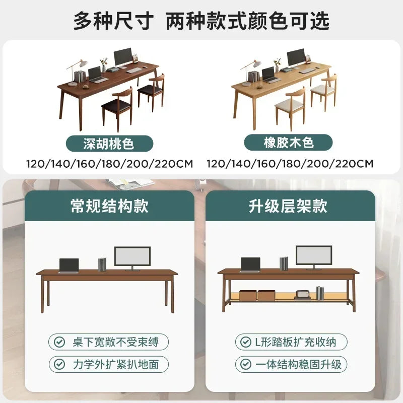 Long Narrow Table Against The Wall Rectangular Desk Double Desk Home Computer Table Solid Wood Leg Workbench