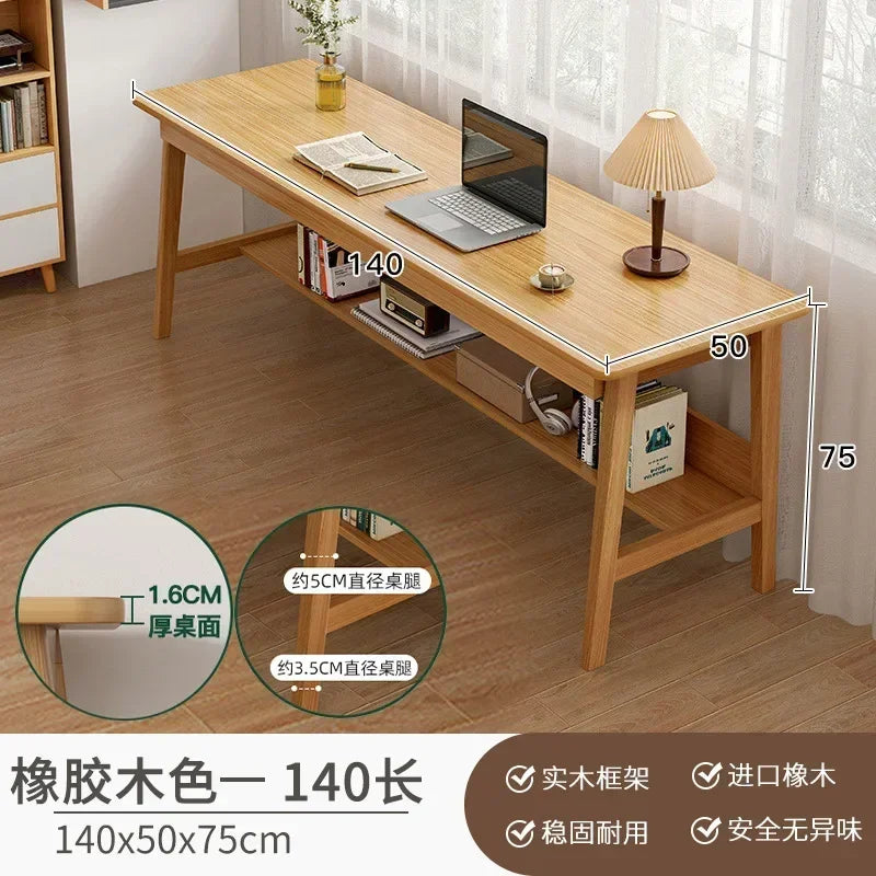 Long Narrow Table Against The Wall Rectangular Desk Double Desk Home Computer Table Solid Wood Leg Workbench