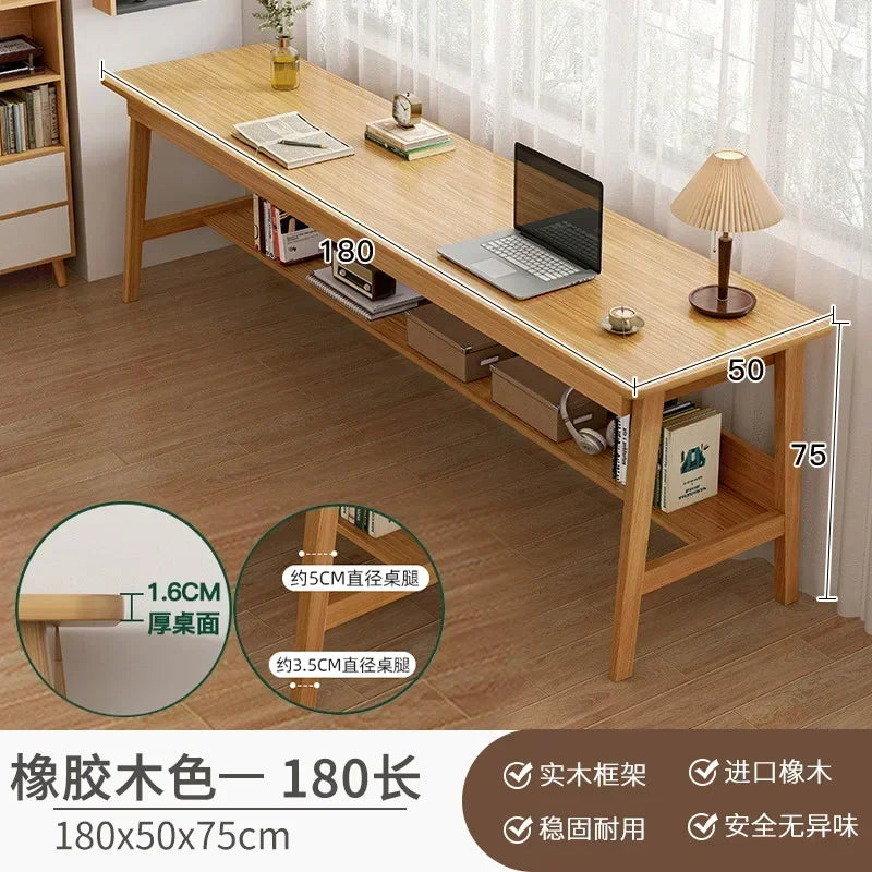 Long Narrow Table Against The Wall Rectangular Desk Double Desk Home Computer Table Solid Wood Leg Workbench