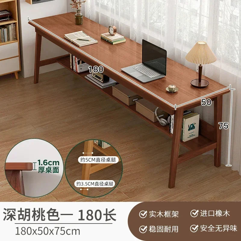 Long Narrow Table Against The Wall Rectangular Desk Double Desk Home Computer Table Solid Wood Leg Workbench