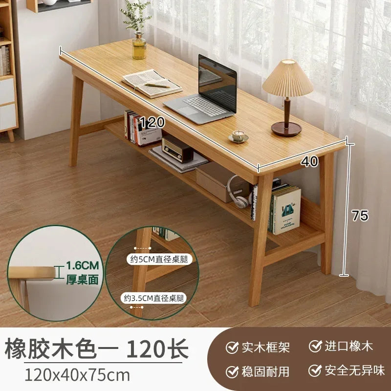Long Narrow Table Against The Wall Rectangular Desk Double Desk Home Computer Table Solid Wood Leg Workbench