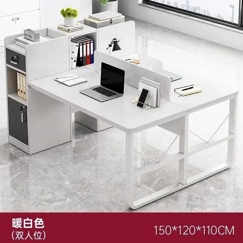 78 Inch Extra Long Desk, Double Desk with 2 Drawers, Two Person Desk Long Computer Desk with Storage Shelves, Writing Table