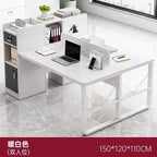 78 Inch Extra Long Desk, Double Desk with 2 Drawers, Two Person Desk Long Computer Desk with Storage Shelves, Writing Table