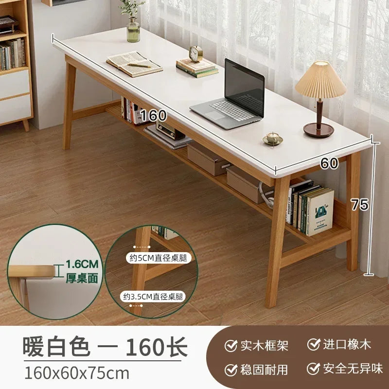 Long Narrow Table Against The Wall Rectangular Desk Double Desk Home Computer Table Solid Wood Leg Workbench