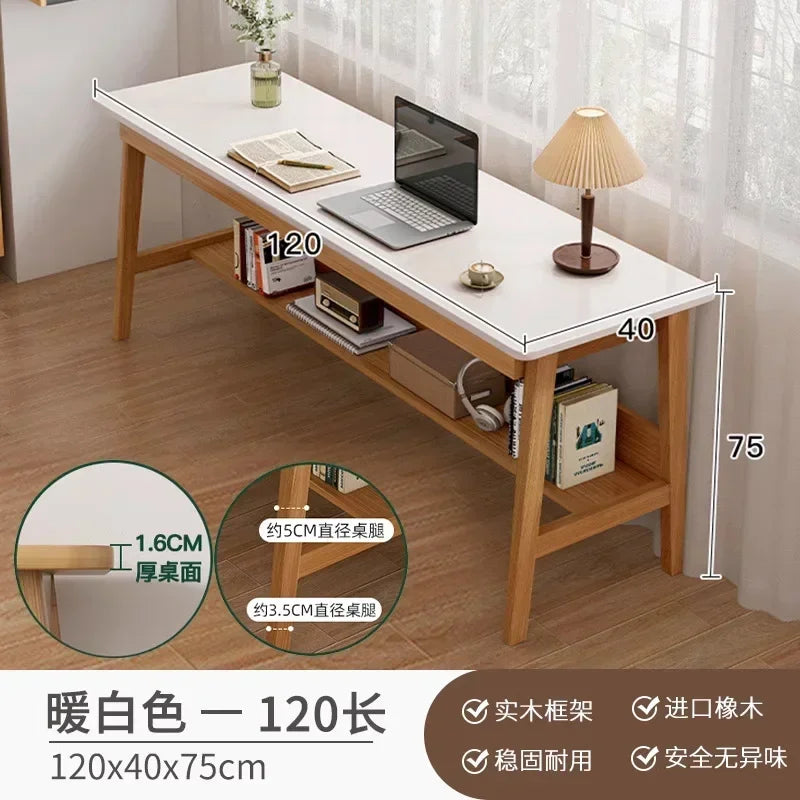 Long Narrow Table Against The Wall Rectangular Desk Double Desk Home Computer Table Solid Wood Leg Workbench