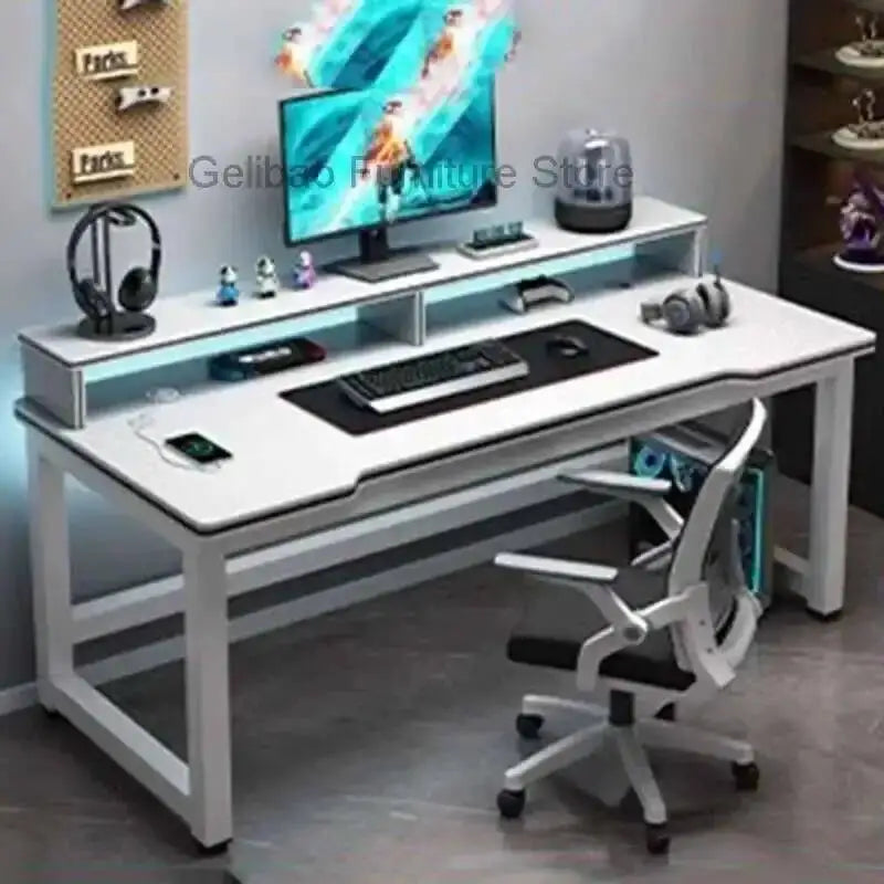 Standing Shelf Living Room Office Desk Storage Floor Metal Arbenic Computer Desks European Black Mesa De Escritorio Furniture