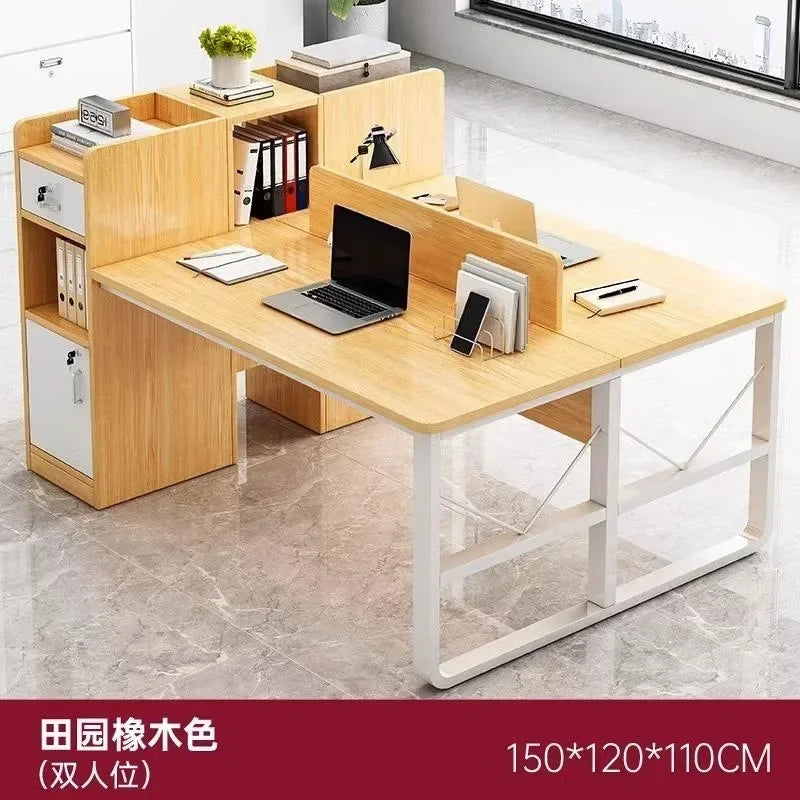 78 Inch Extra Long Desk, Double Desk with 2 Drawers, Two Person Desk Long Computer Desk with Storage Shelves, Writing Table