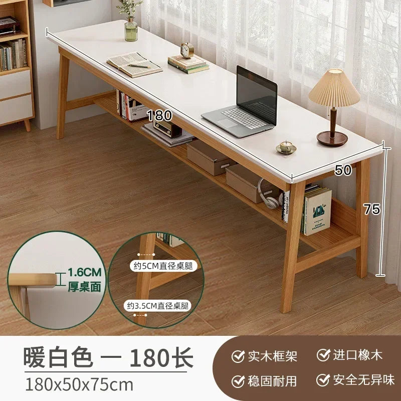 Long Narrow Table Against The Wall Rectangular Desk Double Desk Home Computer Table Solid Wood Leg Workbench