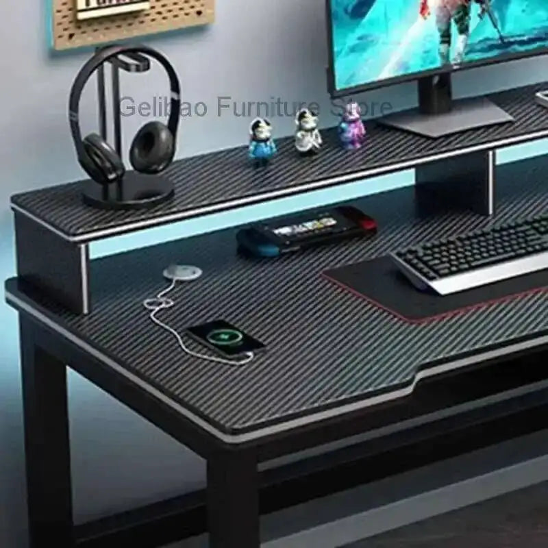 Standing Shelf Living Room Office Desk Storage Floor Metal Arbenic Computer Desks European Black Mesa De Escritorio Furniture