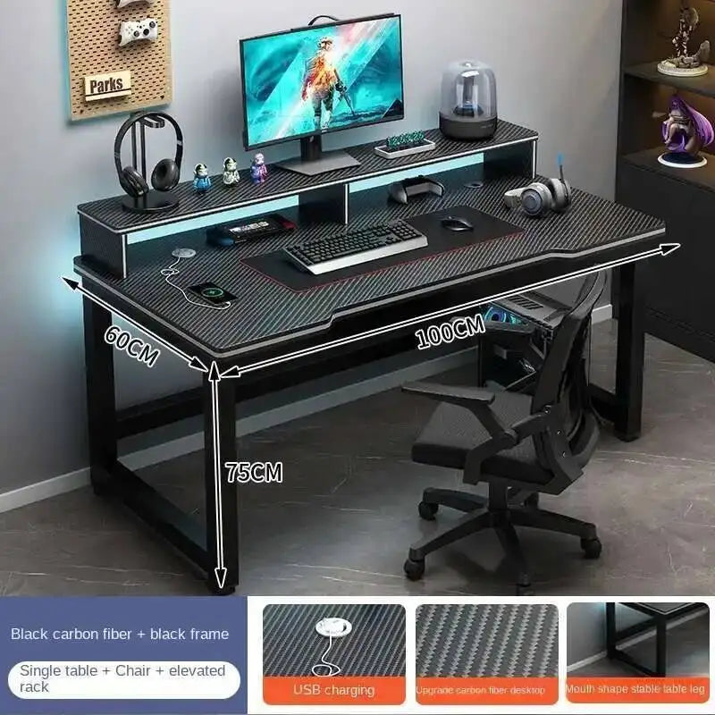 Standing Shelf Living Room Office Desk Storage Floor Metal Arbenic Computer Desks European Black Mesa De Escritorio Furniture