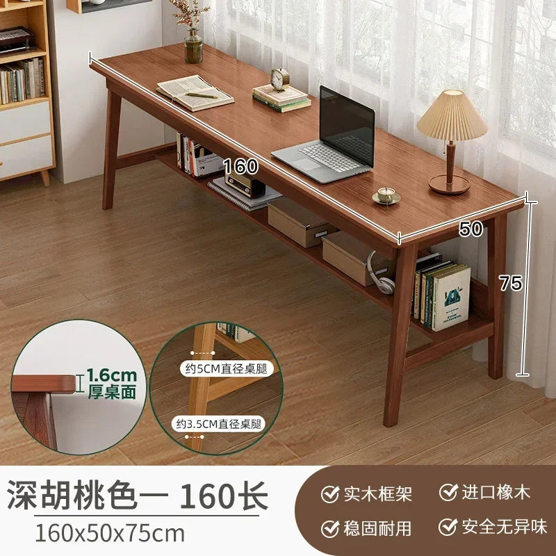 Long Narrow Table Against The Wall Rectangular Desk Double Desk Home Computer Table Solid Wood Leg Workbench