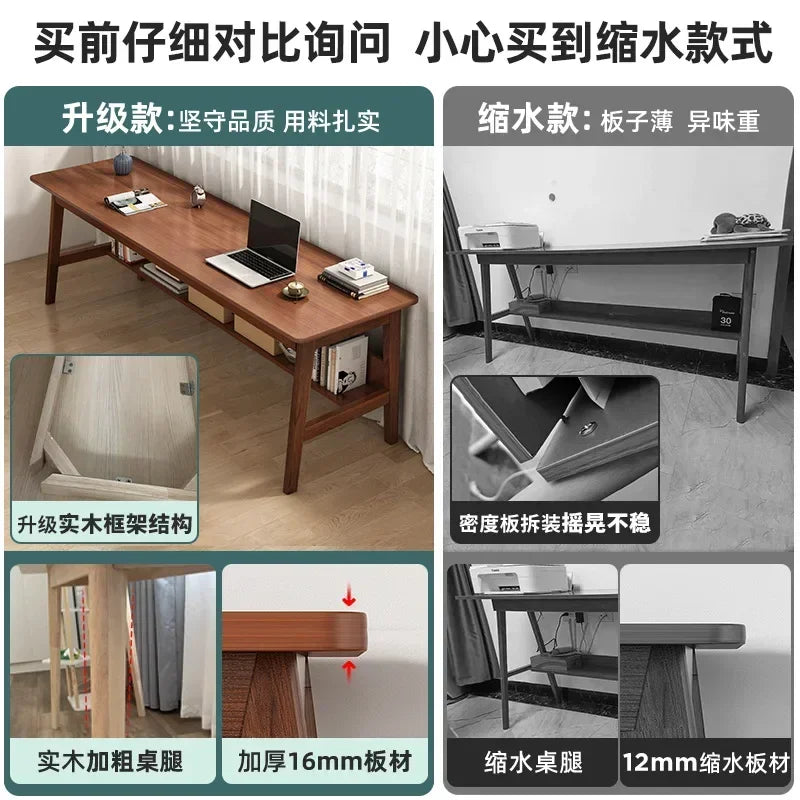 Long Narrow Table Against The Wall Rectangular Desk Double Desk Home Computer Table Solid Wood Leg Workbench