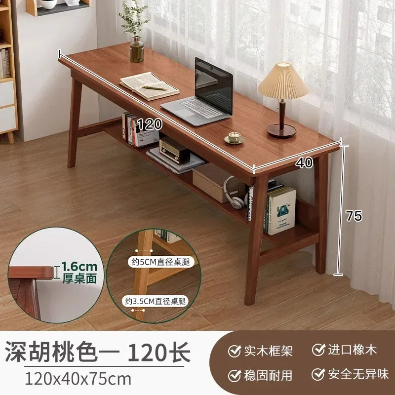 Long Narrow Table Against The Wall Rectangular Desk Double Desk Home Computer Table Solid Wood Leg Workbench