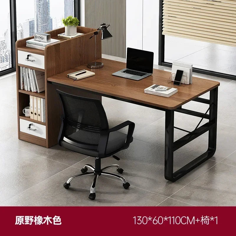78 Inch Extra Long Desk, Double Desk with 2 Drawers, Two Person Desk Long Computer Desk with Storage Shelves, Writing Table