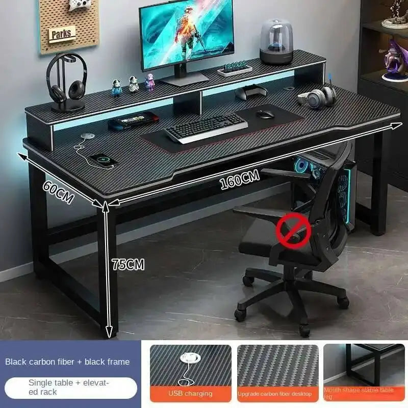 Standing Shelf Living Room Office Desk Storage Floor Metal Arbenic Computer Desks European Black Mesa De Escritorio Furniture