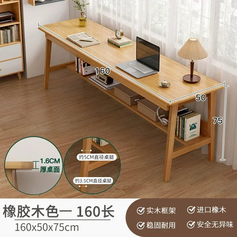 Long Narrow Table Against The Wall Rectangular Desk Double Desk Home Computer Table Solid Wood Leg Workbench