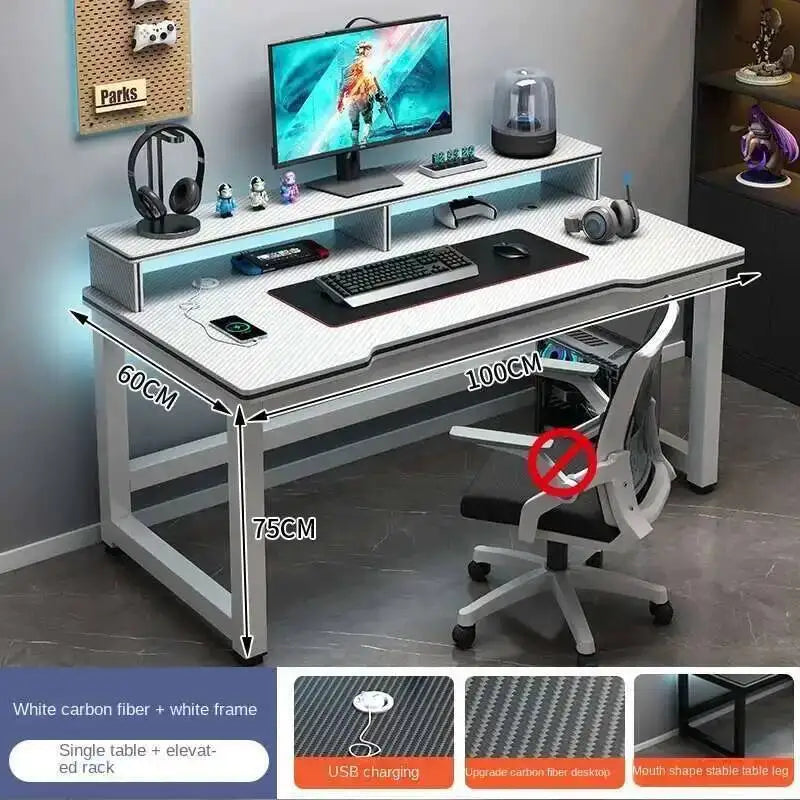 Standing Shelf Living Room Office Desk Storage Floor Metal Arbenic Computer Desks European Black Mesa De Escritorio Furniture