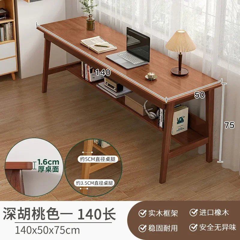 Long Narrow Table Against The Wall Rectangular Desk Double Desk Home Computer Table Solid Wood Leg Workbench