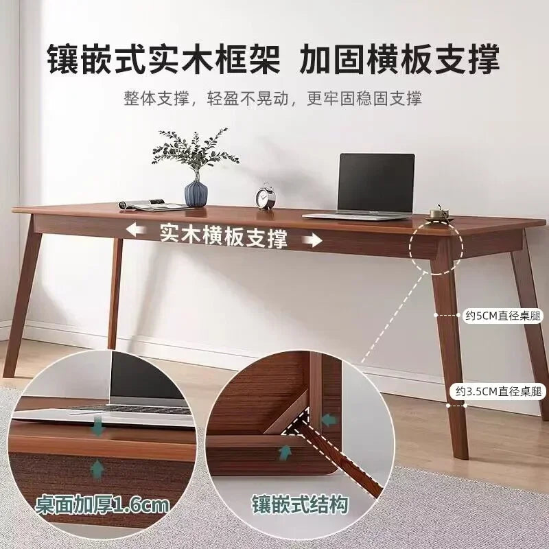 Long Narrow Table Against The Wall Rectangular Desk Double Desk Home Computer Table Solid Wood Leg Workbench