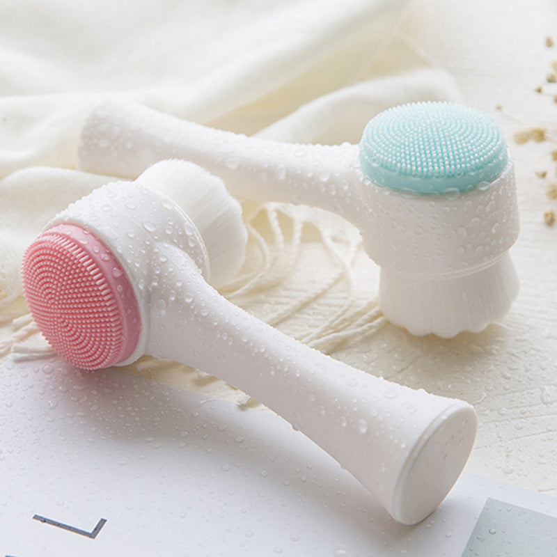 3D Dual-Sided Soft Silicone Facial Cleansing Brush